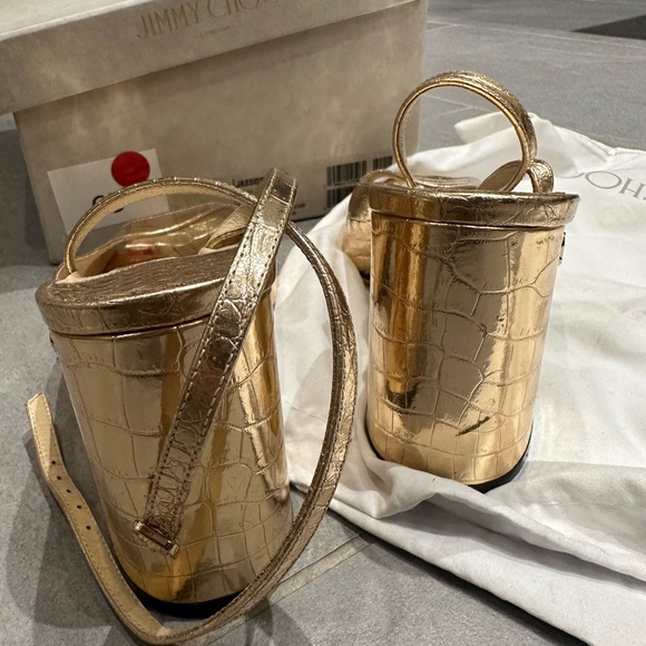 Jimmy Choo Jassidy 85 Metallic croc-embossed leather sandal - Picture 3 of 5